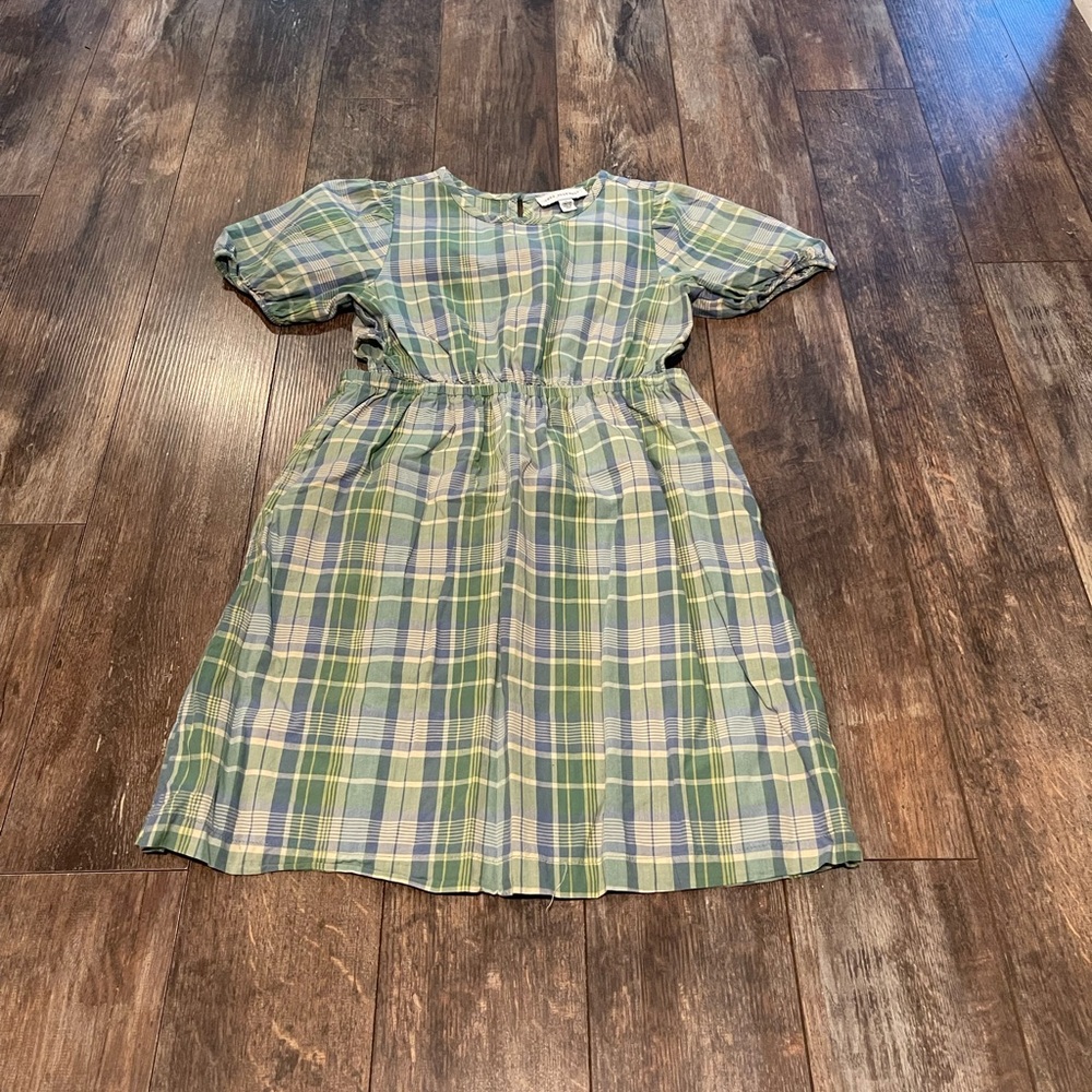 🍎Charming Plaid Kids Dress in Green and Blue